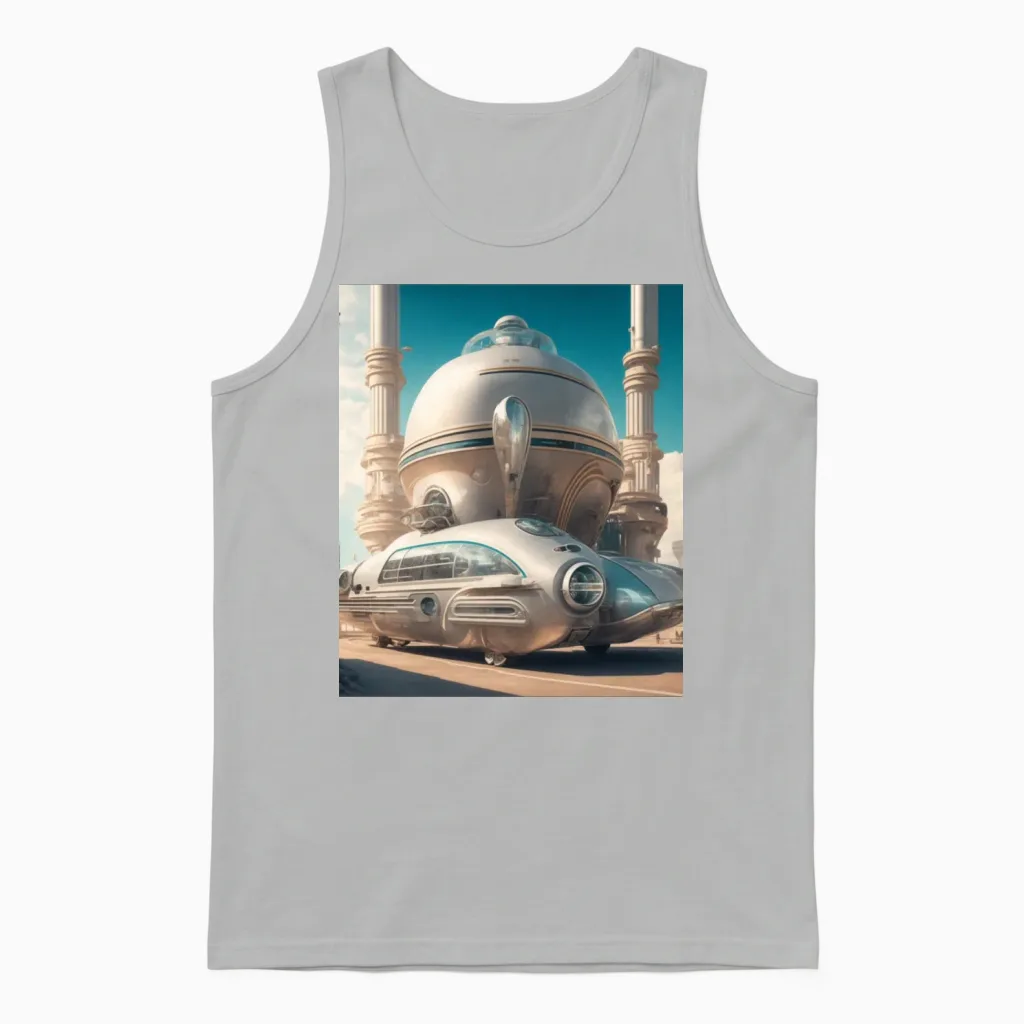 Retro Futurescape Unisex Tank Top - Ash