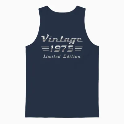 Vintage 1975 Classic Car 50th Anniversary Unisex Tank Top - Navy