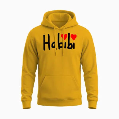 Habibi Schriftzug Mit Herzchen Unisex Hoodie - Gold