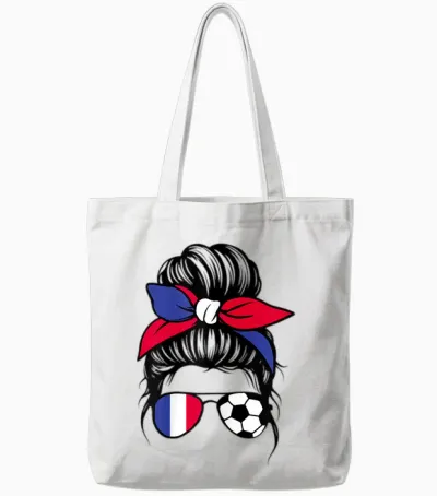 Drapeau De La France Femme Supporters Français Tote Bags - White