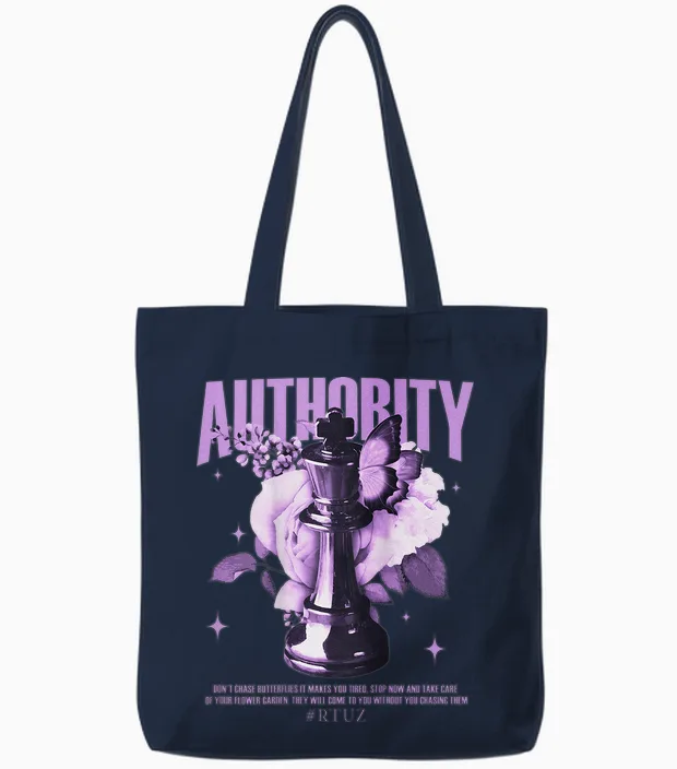 Modern Hip Hop Vintage Graffiti Urban Backprint Streetwear T-Shirt, Black Tote Bags in Navy