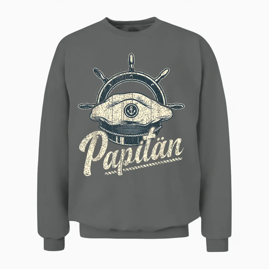 Vatertag, Papa Der Seemann, Nautisch, Vintage, Papitän Unisex Sweatshirt in Graphite Heather