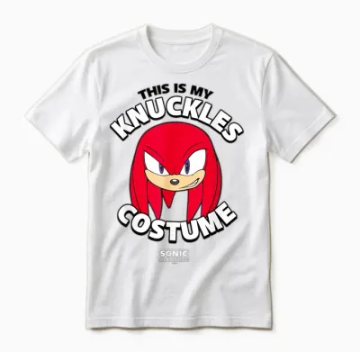 Sonic the Hedgehog Halloween This Is My Knuckles Costume Unisex T-Shirt - White