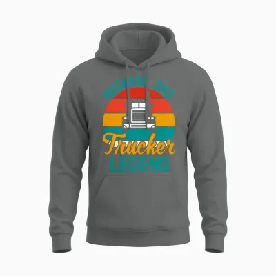 Retro Vintage Trucker Dad Unisex Hoodie - Graphite Heather