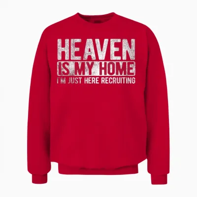 Heaven Is My Home Christian Religious Jesus T-Shirt Small Unisex Sweatshirt - Red