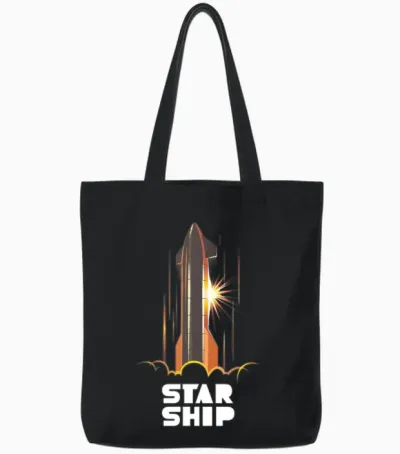 Star Ship Mars - Dark Tote Bags - Black