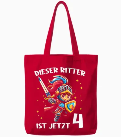 4. Geburtstag Dieser Ritter Ist Jetzt 4 Jahre Junge Tote Bags - Red