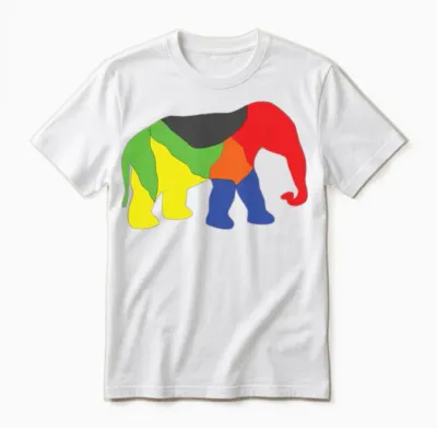 Colorful Elephant Unisex T-Shirt - White