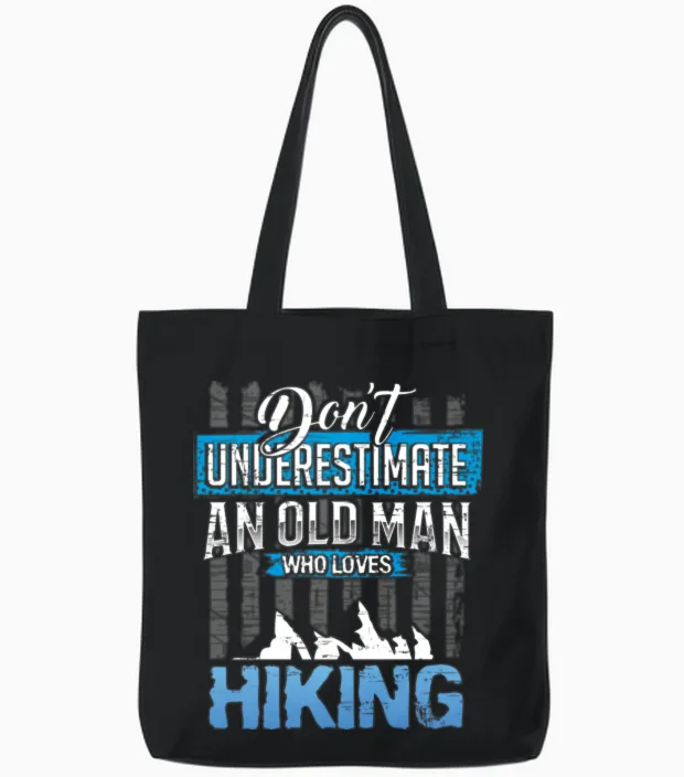 Hiking for Grandpa - & Outdoors Tote Bags in Black