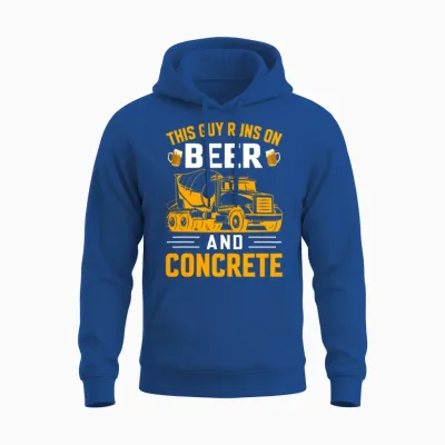 Funny Concrete Mixer for Men Cement Mason Unisex Hoodie - Royal