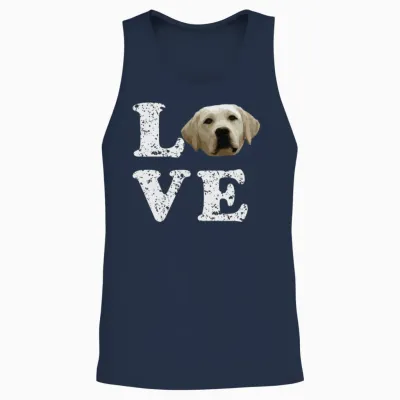 I Love My Yellow Lab Labrador Retriever Dog Unisex Tank Top - Navy