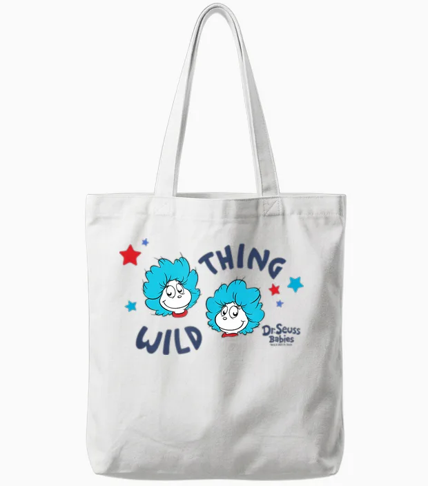 Dr. Seuss Babies Wild Thing Officially Licensed Tote Bags in White
