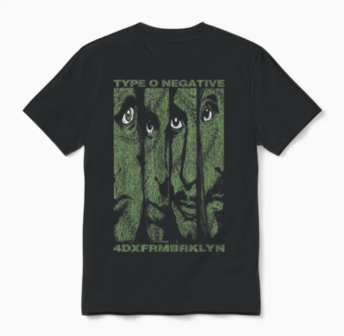 Type O Negative Faces T-Shirt, Black, S Unisex T-Shirt in Black