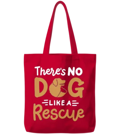 Dog Rescue Dog Lover Tote Bags - Red