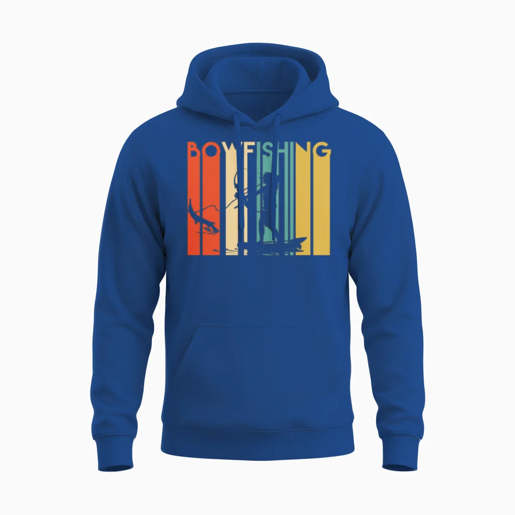 Retro Bowfishing Unisex Hoodie in Royal