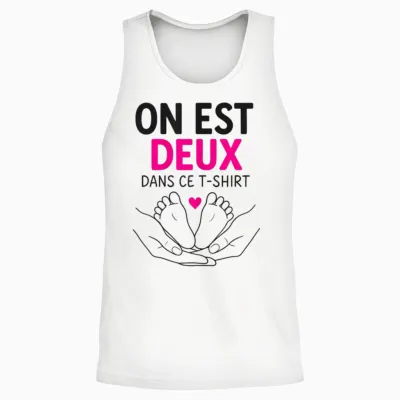 Pregnancy Announcement One Is Two in This Unisex Tank Top - White