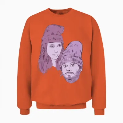 Hila and Ethan from H3h3productions Unisex Sweatshirt - Orange