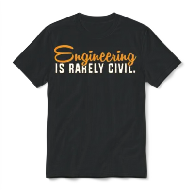 Engineer Is Rarely Civil Funny Civil Engineering Unisex T-Shirt - Black