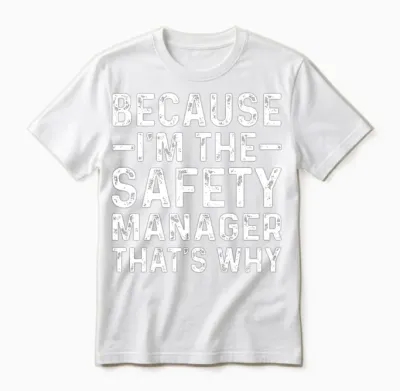 Funny Safety Manager Saying Unisex T-Shirt - White