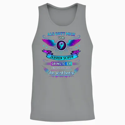 Als Gott Mich Vor 9 Jahren Schuf Grinste Er 9. Geburtstag Unisex Tank Top - Sport Grey