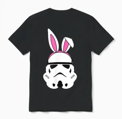 Amazon Essentials Star Wars Stormtrooper Spring Easter Bunny Ears Unisex T-Shirt - Black