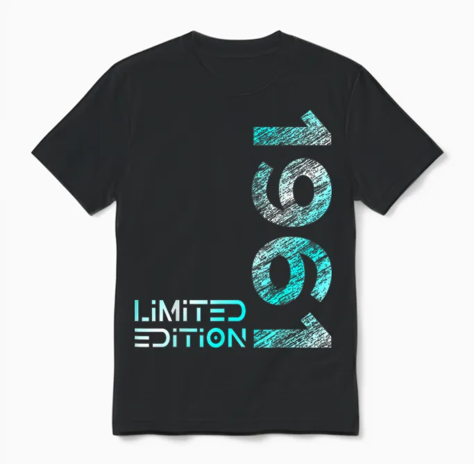 65. Geburtstag Limited Edition Jahrgang 1961 Mann Frau Unisex T-Shirt in Black