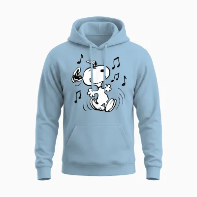 Peanuts - Snoopy Dancing T-Shirt, Blue Unisex Hoodie - Light Blue