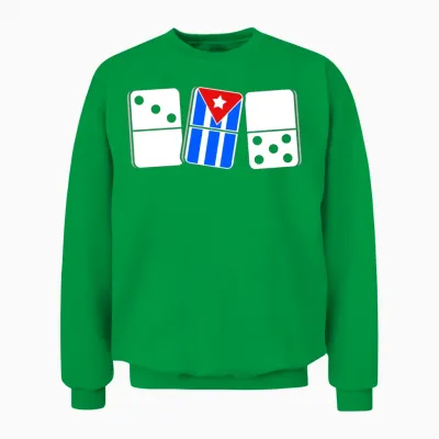 Domino Cuban Flag Cuba Unisex Sweatshirt - Irish Green