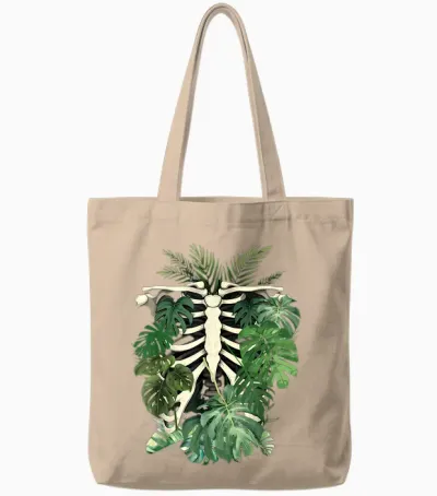 Skeleton Plant Body Monstera Leaf Plant Mom Gardening Woman Tote Bags - Natural