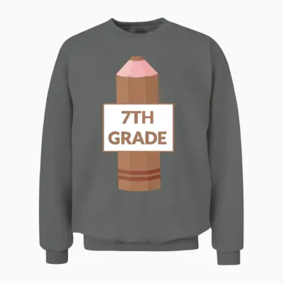 Seventh Grade Seventh Grader Elementary School Stu Unisex Sweatshirt - Graphite Heather