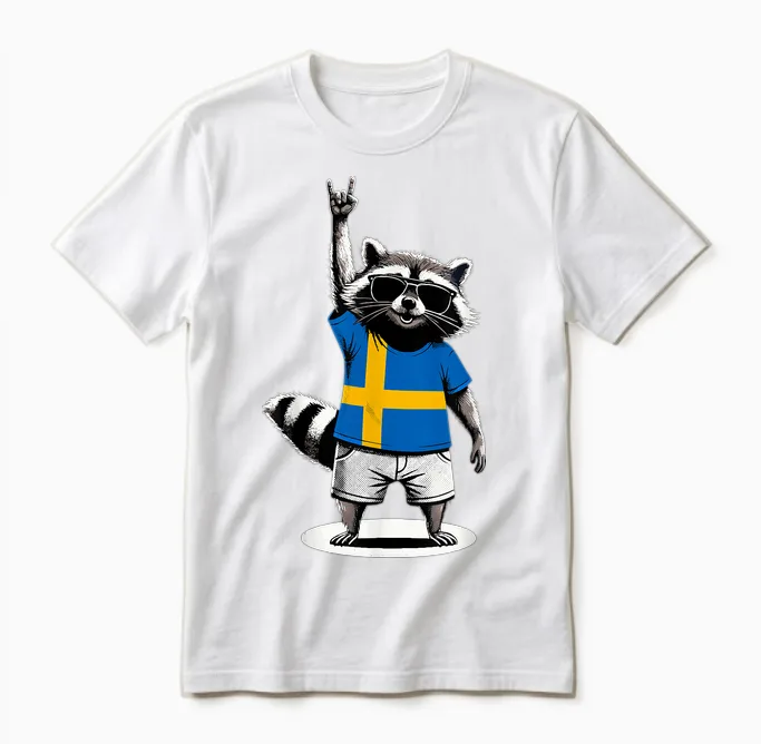 Schwedische Flagge Herren Damen Kinder Schweden Unisex T-Shirt in White