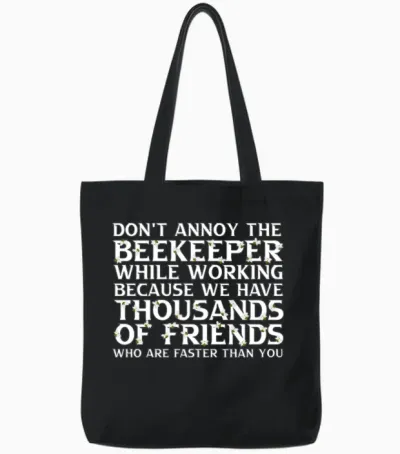 Beekeeper Funny Beekeeping Tote Bags - Black