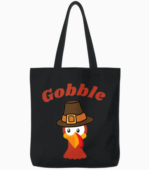 Thanksgiving Day L Thanksgiving L Turkey Day Tote Bags in Black