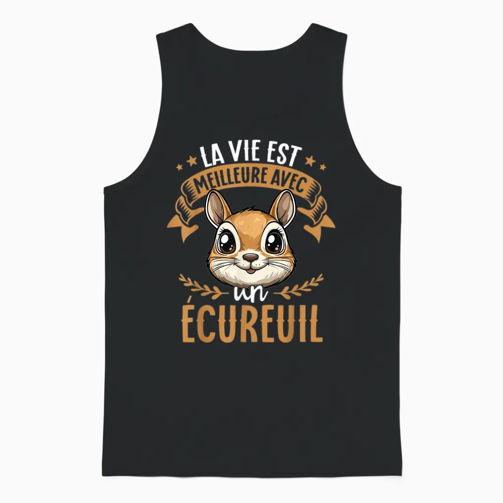 Je M'en Fous Je Suis Un Squirrel - ésquirrel Cute T-Shirt, Black, S Unisex Tank Top in Black
