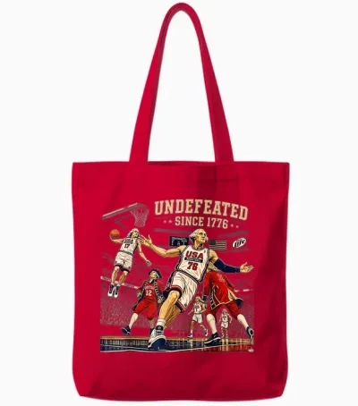 George Washington Play Basketball Usa Undefeated Since 1776 Tote Bags - Red
