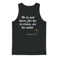 He Is Risen Bible Verse & Scripture Unisex Tank Top - Black – 1