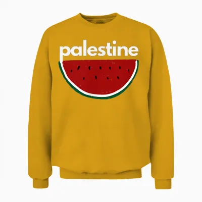 Palestine Mit Wassermelonen-Design in Flaggenfarben Unisex Sweatshirt - Gold