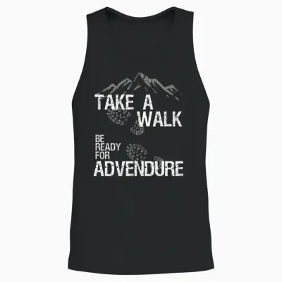 Hiking Hike Take a Walk Vintage Unisex Tank Top - Black