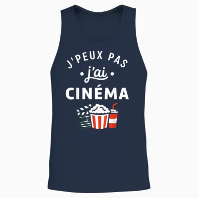 Citation Humour Film Soirée Ciné J’peux Pas J’ai Cinéma Unisex Tank Top - Navy