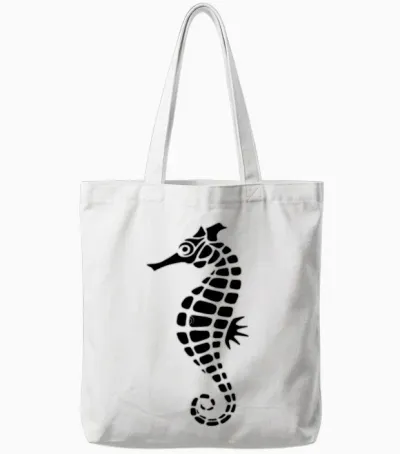 The Horse Sea Tote Bags - White