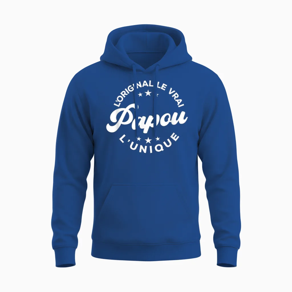 Papou the Original the Unique Gift Men's Grandfather's Day Unisex Hoodie in Royal