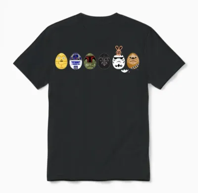 Star Wars Classic Characters Easter Eggs Spring T-Shirt, Black Unisex T-Shirt - Black
