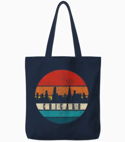 Chicago Illinois Tote Bags - Navy