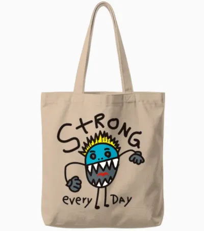 Funny Monster Cartoon Tote Bags - Natural