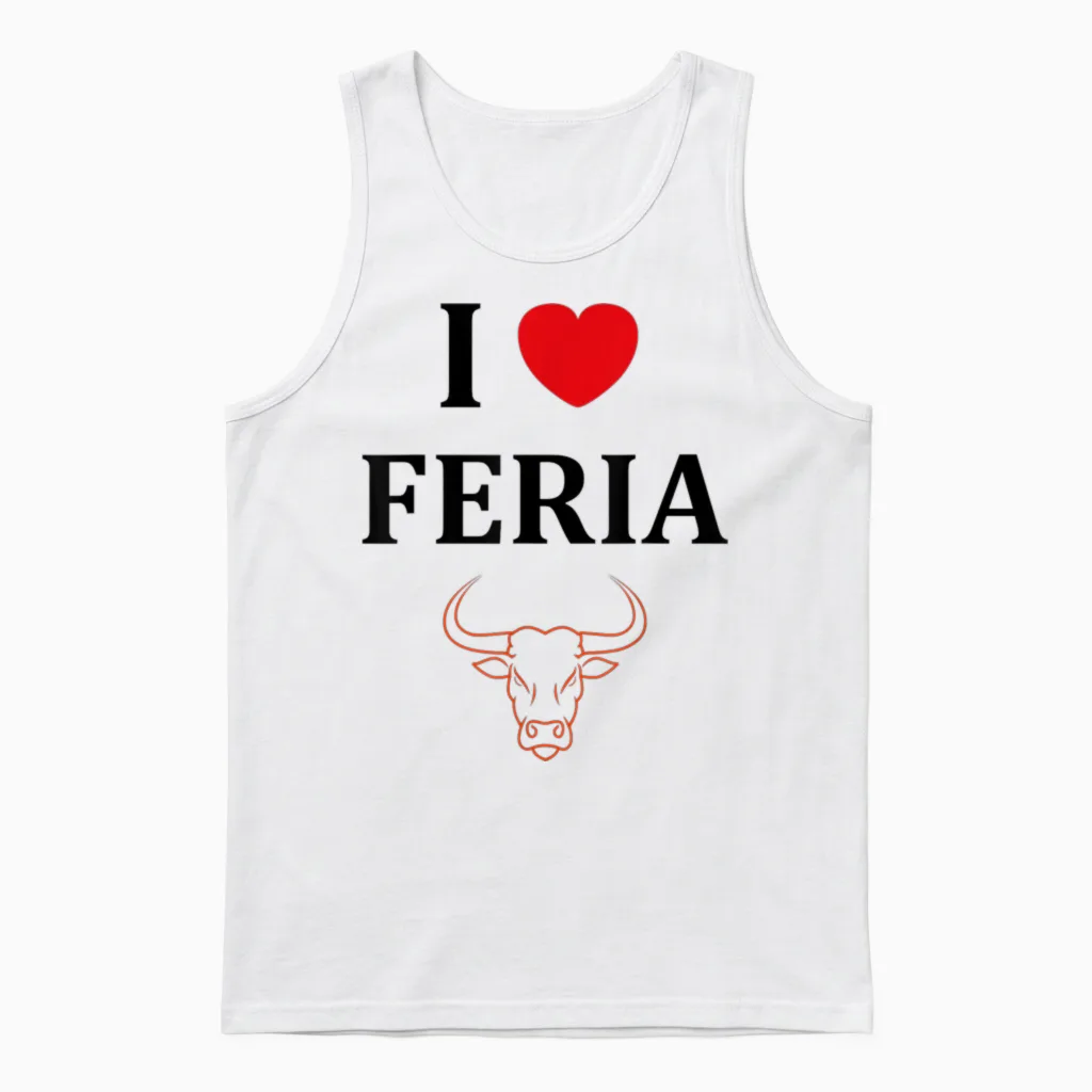Humour FĂ©ria Basque Dax Bayonne FĂȘtes I Love Feria Unisex Tank Top in White