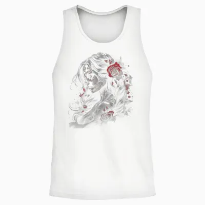 Tag Der Toten Zuckerschädel Kunst Rose Mexikanisch Damen T-Shirt, Schwarz, S, Kurzarm, Kunstvolle Designs Und Klassischer Schnitt Unisex Tank Top - White