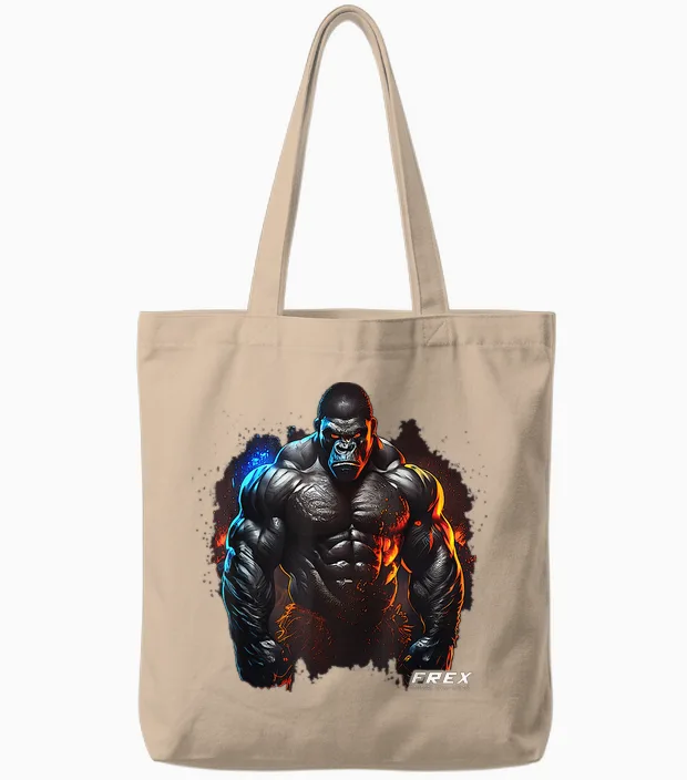 Frex Animal Gym-Wear Gorilla Affe Damen Bodybuilding Workout Motivations-T-Shirt Schwarz Kurzarm S Eu 34/36 Tote Bags in Natural
