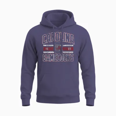 South Carolina Gamecocks Vintage Stripe Officially Licensed Unisex Hoodie - Heather Sport Dark Navy