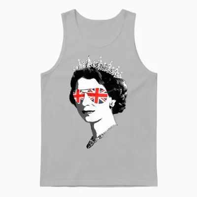 Queen Elizabeth Ii - British Sunglasses Meme T-Shirt, Black Unisex Tank Top - Ash