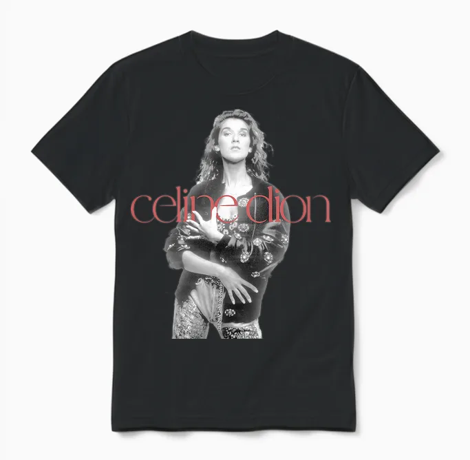 Photo Officielle Du Logo Rouge Celine Dion T-Shirt Haut De Gamme Unisex T-Shirt in Black
